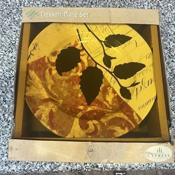 Cypress Home Dessert Salad Side Plates Botanical Garden Signed Matina Thedision - Picture 9 of 11